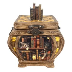 VTG CAT Music Box "Frederick the Literate" Charles Wysocki Purr-fect Places